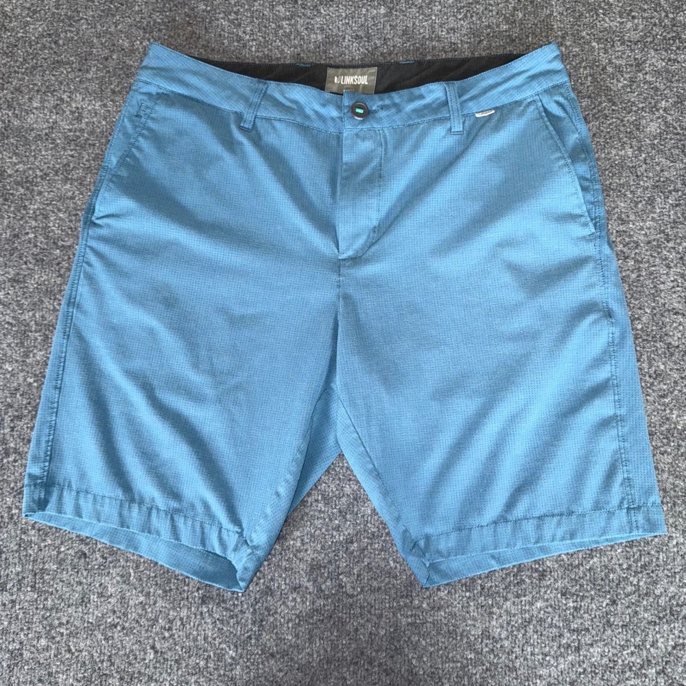Linksoul‎ Golf Shorts Mens 34 Blue Lightweight Athletic Casual Performance Fit